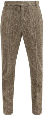 Jasper Prince Of Wales-check Wool-blend Trousers - Mens - Grey Multi
