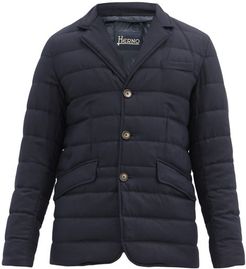 Quilted Down Jacket - Mens - Navy