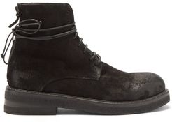 Wraparound Laced Suede Boots - Mens - Black