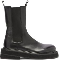 Exaggerated-sole Leather Chelsea Boots - Mens - Black
