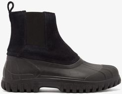 Balbi Suede And Rubber Chelsea Boots - Mens - Black