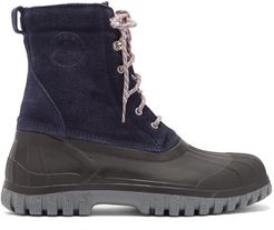 Anatra Suede And Rubber Boots - Mens - Navy