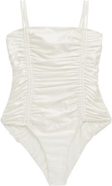 Chandler Tie-straps Ruched Swimsuit - Womens - Ivory