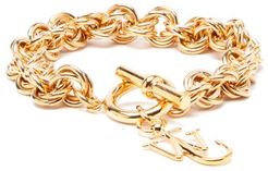 Logo-charm Chain-link Bracelet - Womens - Gold