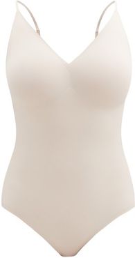 The Outer V-neck Stretch-jersey Bodysuit - Womens - Beige