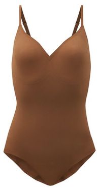 The Outer V-neck Stretch-jersey Bodysuit - Womens - Brown