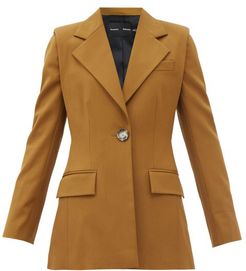 Single-breasted Notched-lapel Wool-blend Blazer - Womens - Brown