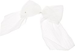 Wicole Pleated-tulle Bow Hair Clip - Womens - Ivory
