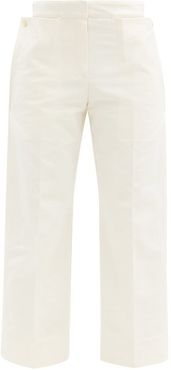 Esterel Cropped Cotton-canvas Trousers - Womens - Cream