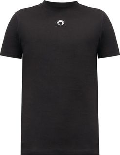 Crescent-moon Embroidered Cotton-jersey T-shirt - Mens - Black