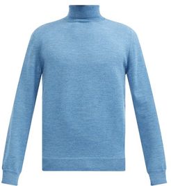 Dundee Roll-neck Wool Sweater - Mens - Blue