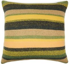 Super Soft Striped Cashmere Cushion - Green Multi