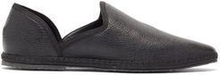 Friulane Grained-leather Slipper Flats - Womens - Black