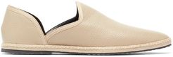 Friulane Grained-leather Slipper Flats - Womens - Beige