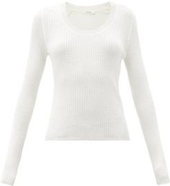 Amaia Scoop-neck Ribbed Merino-wool Blend Sweater - Womens - Ivory