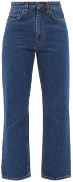 Christie Mid-rise Cropped Straight-leg Jeans - Womens - Dark Blue