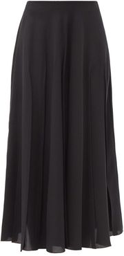 Travi Pleated Crepe Skirt - Womens - Black