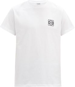 Anagram-embroidered Cotton-jersey T-shirt - Mens - White