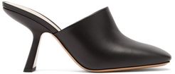 Alba Square-toe Leather Mules - Womens - Black