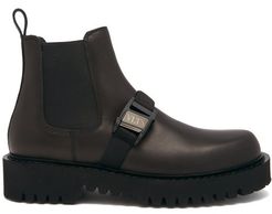 Buckle-strap Leather Chelsea Boots - Mens - Black