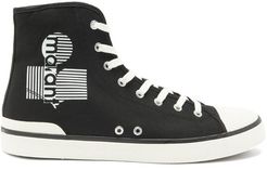 Benkeen Logo High-top Canvas Trainers - Mens - Black