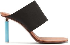 Lighter-heel Stretch-strap Leather Mule Sandals - Womens - Black