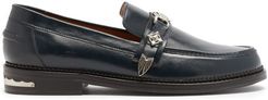 Buckled Leather Loafers - Mens - Blue