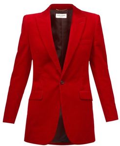 Peak-lapel Cotton-corduroy Jacket - Womens - Red