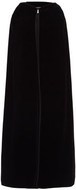 Hooded Velvet Cape - Womens - Black