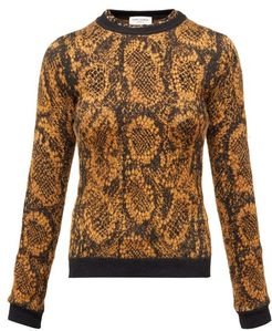 Snake Jacquard Sweater - Womens - Black Gold