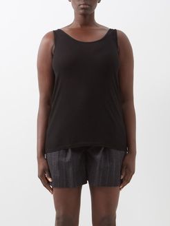 Scoop-neck Modal-blend Tank Top - Womens - Black