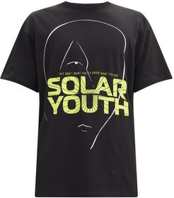 Solar Youth-print Cotton-jersey T-shirt - Mens - Black