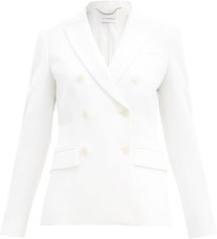 Indiana Double-breasted Crepe Suit Jacket - Womens - White