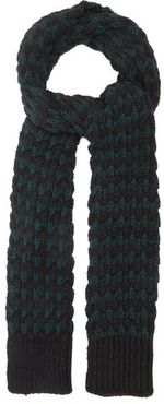 Jacquard-knitted Alpaca-blend Scarf - Mens - Black