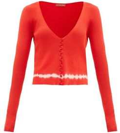 Nezu Shibori-dye Pima-cotton Cardigan - Womens - Orange