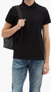Ysl-embroidered Cotton Polo Shirt - Mens - Black