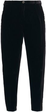 Corduroy Cropped-leg Suit Trousers - Mens - Black