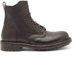 Bernini Distressed-sole Leather Boots - Mens - Black