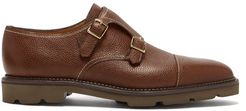 William Monk-strap Leather Shoes - Mens - Dark Brown