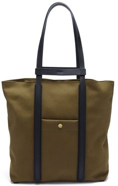 Raise Two-in-one Canvas & Leather Tote Bag - Mens - Khaki