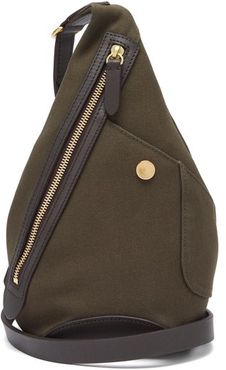 Drop Canvas & Leather Cross-body Bag - Mens - Dark Brown