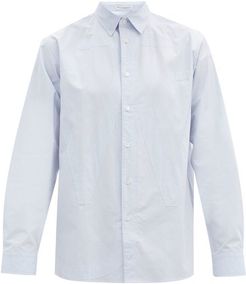 Logo-appliqué Cotton-poplin Shirt - Mens - Blue