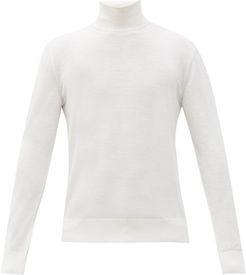 Roll-neck Wool Sweater - Mens - White