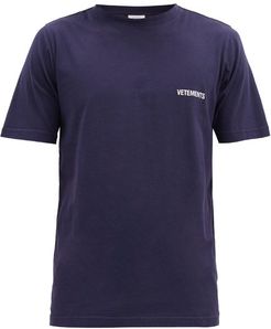 Logo-print Cotton-jersey T-shirt - Mens - Navy