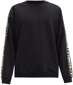 Logo-jacquard Cotton-blend Jersey Sweatshirt - Mens - Black