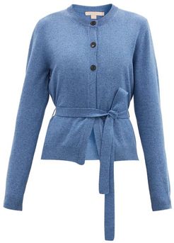 Ramo Belted Wool-blend Cardigan - Womens - Blue