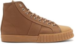 Divid Hi Recycled-cotton Canvas Trainers - Mens - Khaki
