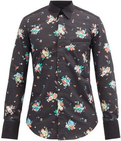 Floral-print Cotton-poplin Shirt - Mens - Black Multi