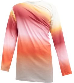 Twisted Gradient-cotton Long-sleeved T-shirt - Mens - Multi