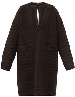 Oversized Jacquard-knit Wool Sweater - Mens - Brown